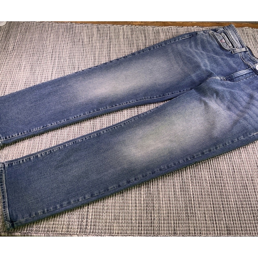 GUESS Los Angeles Lincoln Slim Straight Jeans Mens 38x30 Medium Wash T5YJ11